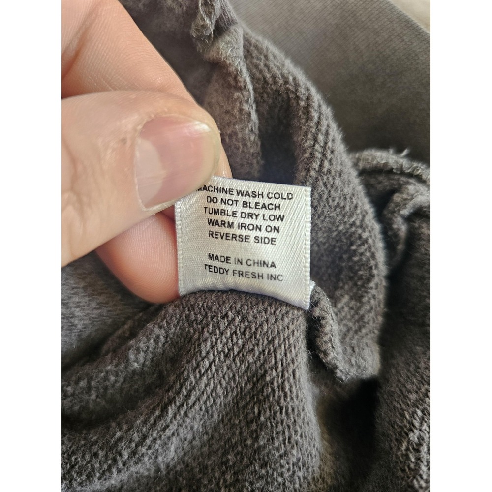 Teddy Fresh Hoodie Mens Large Gray Colorblock Fleece Pullover Sweatshirt Logo - Picture 8 of 8